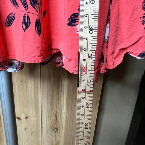 GAP Floral Boho Aline Dress Adjustable Straps Smocked Back Coral Red Midi Size M - Picture 11 of 11